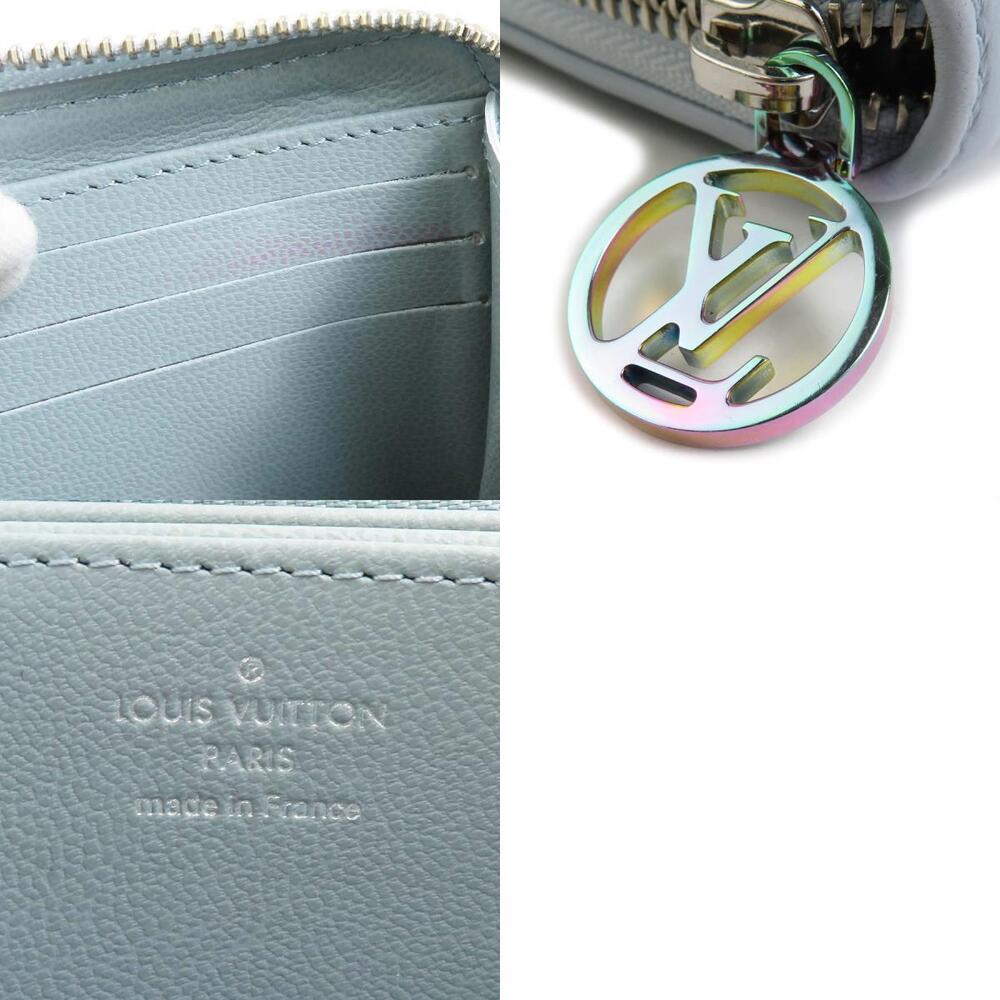 Louis Vuitton Round Zipper Long Wallet Monogram Embossed Zippy Lambskin Blue - Picture 5 of 5